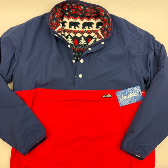 Chubbies The Understatement Reversible Jacket Snap Pullover Fleece Winter Print - Picture 5 of 12